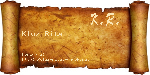 Kluz Rita névjegykártya