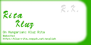 rita kluz business card